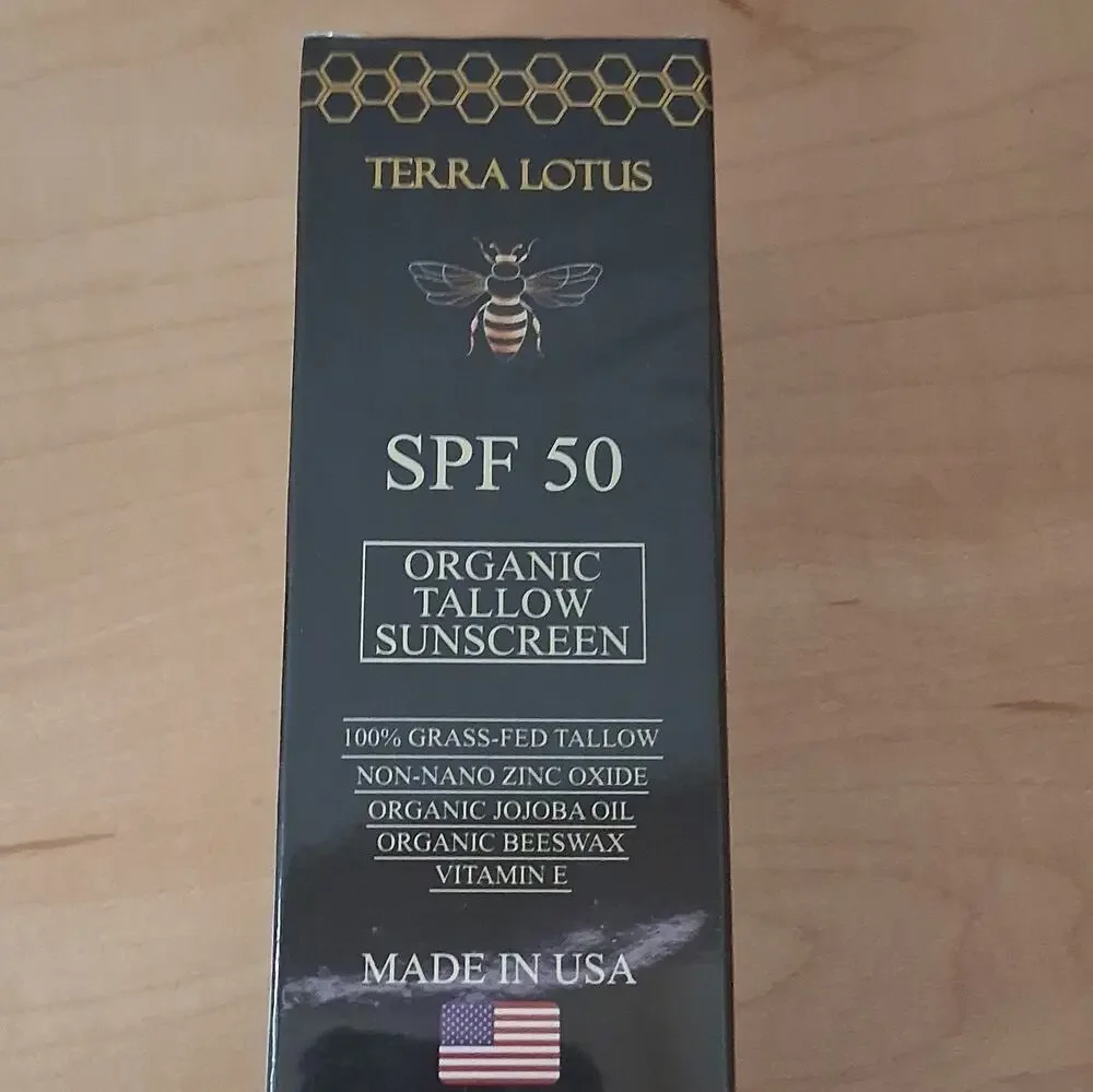 Terra Lotus Mineral SPF 50 Zinc Oxide Sunscreen Cream Unscented 2.5oz
